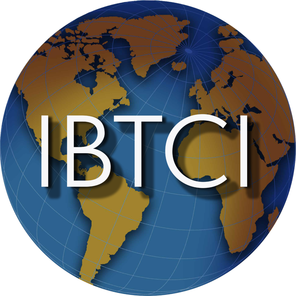 A globe with the letters "IBTCI" in the middle.