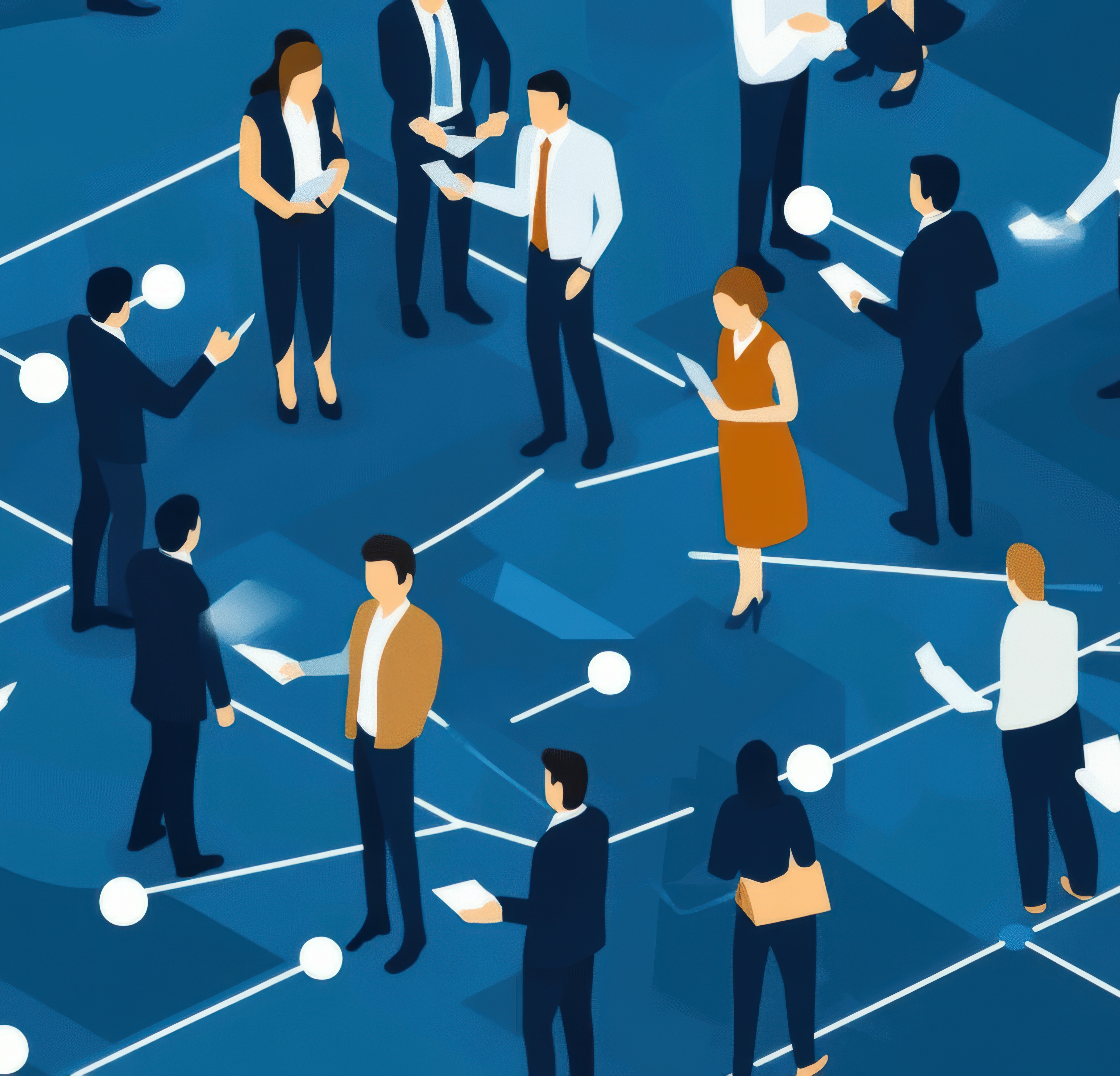 Graphic of people networking and connecting