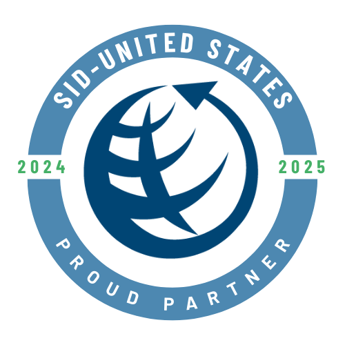 SID-US Partner Seal: SID-US Logo framed by a two light blue semi-circles above and below with the text "SID-UNITED STATES" & "PROUD PARTNER". The two semi-circles are broken by "2024" and "2025" on either side.