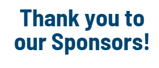 Text: "Thank you to Our Sponsors!" in navy on white background