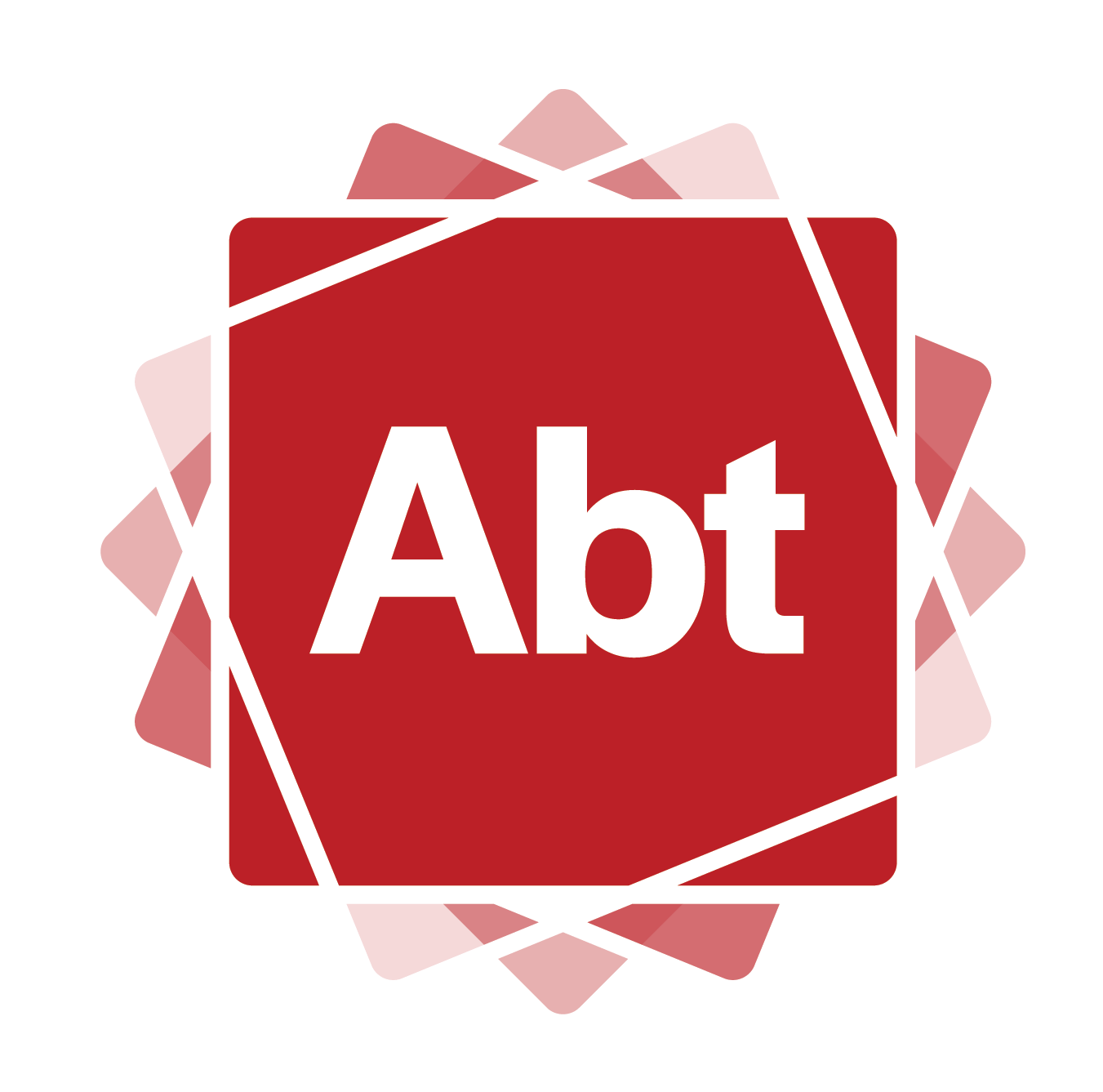 Red, geometric logo with the word 'Abt' in white