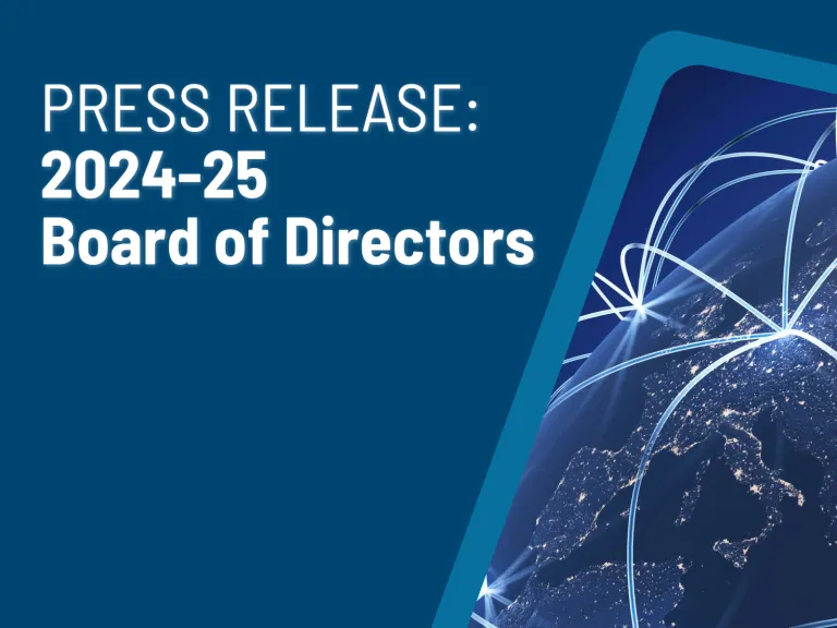 White text on navy background: PRESS RELEASE: 2024-25 Board of Directors