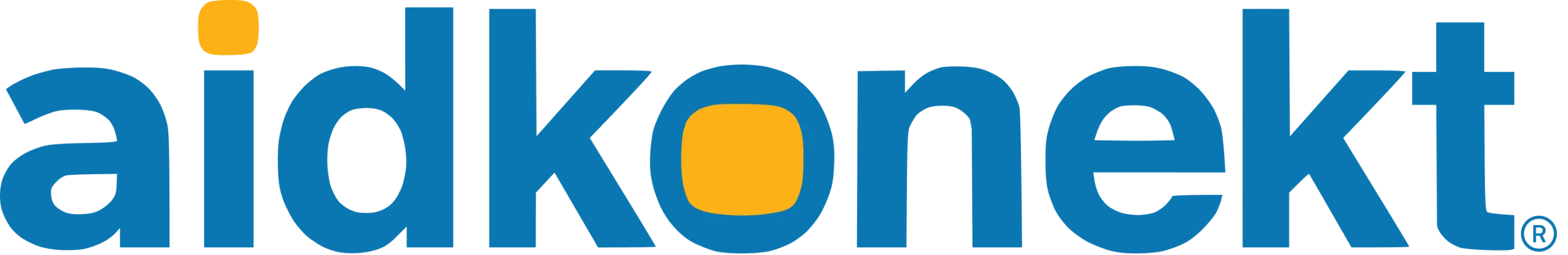 AidKonekt written in blue text and lower case 