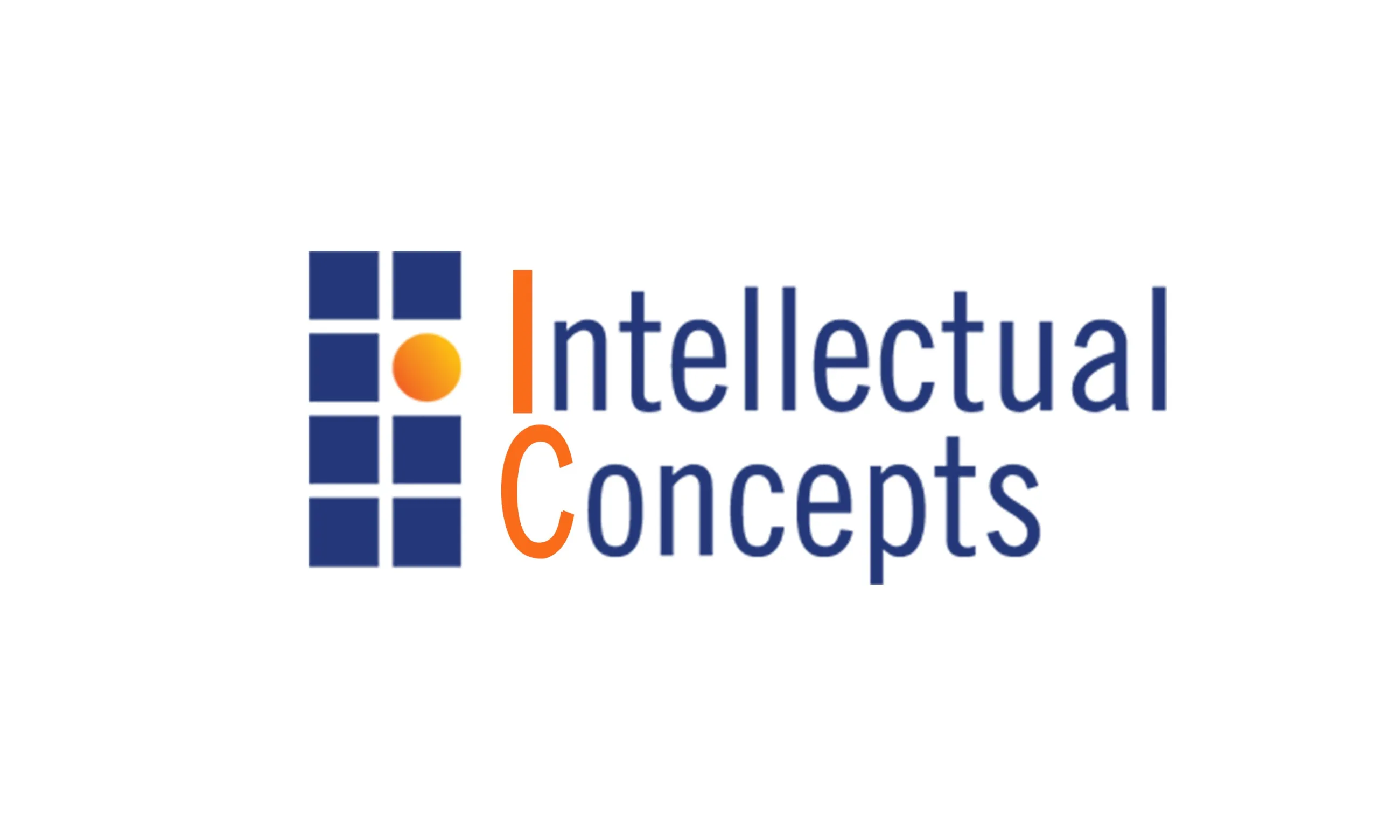Blue squares ordered in a rectangle and to their right the words "Intellectual Concepts"